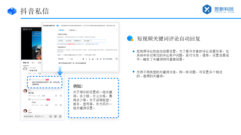 抖音企業(yè)號(hào)如何切換至智能私信客服模式_昱新索電機(jī)器人 抖音客服系統(tǒng) 私信自動(dòng)回復(fù)機(jī)器人 第5張